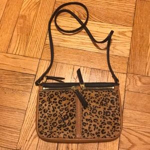 Fossil Cheetah Print Calf Hair  & Leather Purse